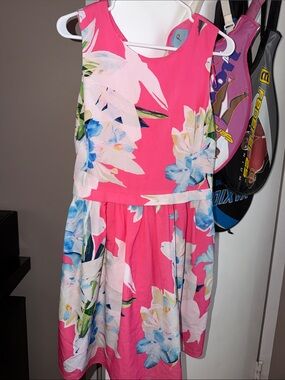 CeCe Pink Floral Sleeveless Girls' Dress